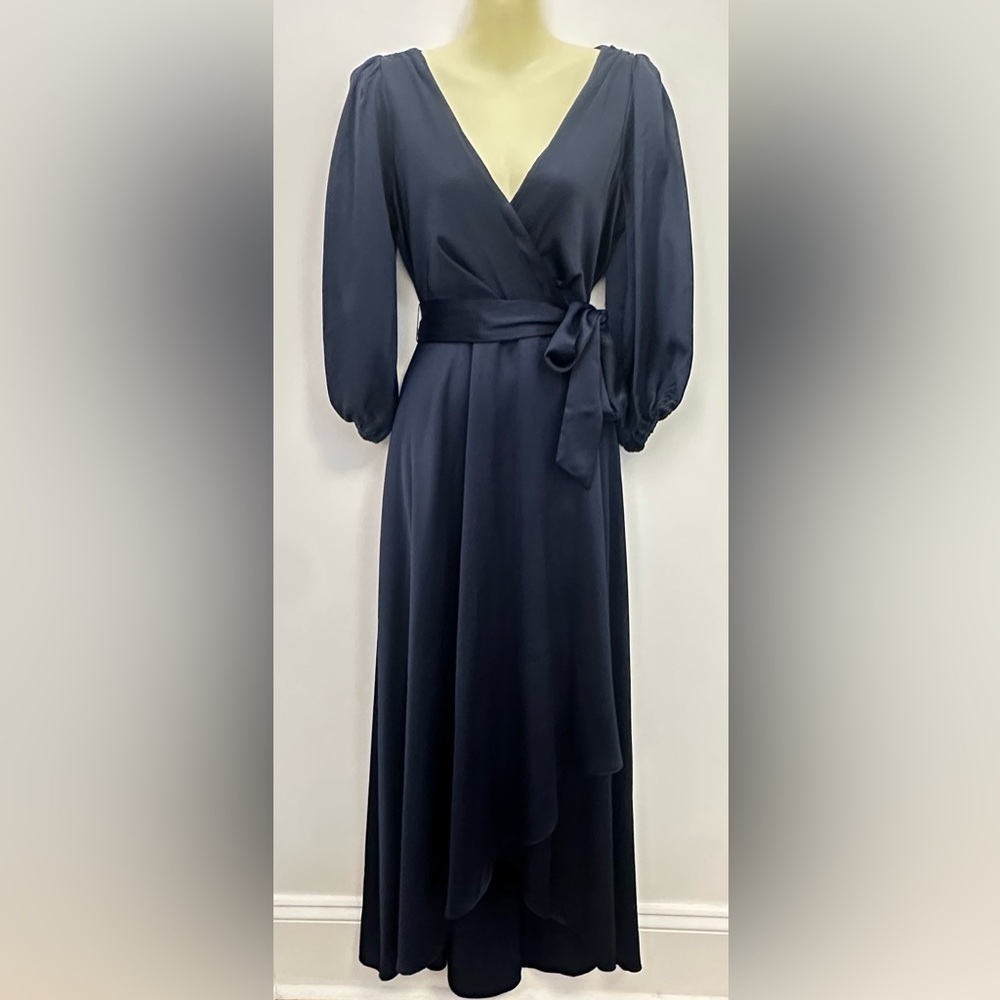 DKNY Blue Long Sleeve Cocktail Gown